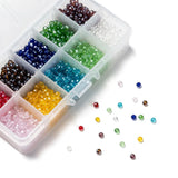 2000pcs Faceted Glass Beads 4x3mm for Jewelry Making DIY Bracelet Necklace
