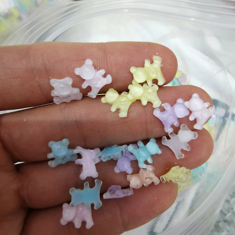 2000pcs DIY Mini Bear Half Beads for Jewelry Making