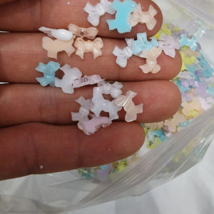 2000pcs 10mm DIY Mini Bow Ribbon Sticker Scrapbook Nail Slices Jewelry Making