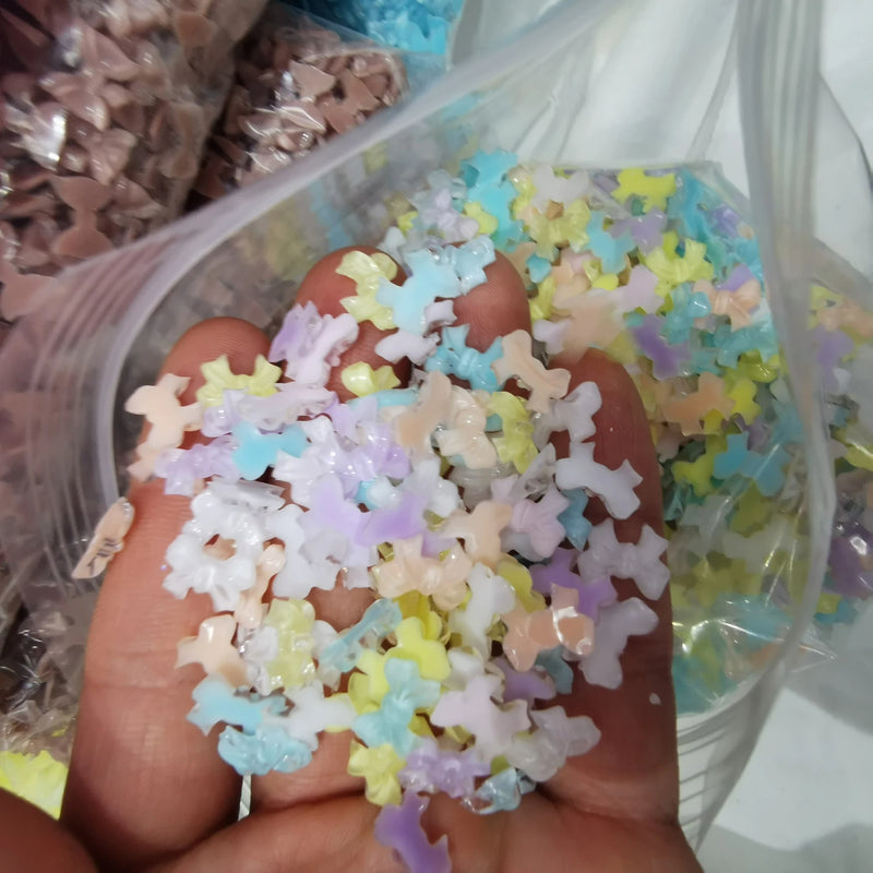2000pcs 10mm DIY Mini Bow Ribbon Sticker Scrapbook Nail Slices Jewelry Making