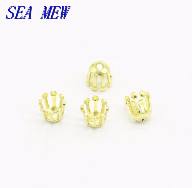 200PCS 5*6mm Copper Bead Cap Flower Stamen Tray Base Setting