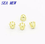 200PCS 5*6mm Copper Bead Cap Flower Stamen Tray Base Setting