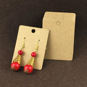 200PC 6.5*5cm Earring Cards Jewelry Display Vintage Card Logo Accepted