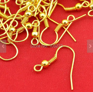 200PCS Plated Earring Hooks Ear Wire DIY Accessory Jewelry Making