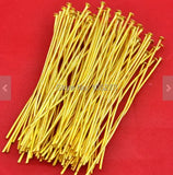 200PCS Plated Head Pin Jewelry Findings 60mm 18 Gauge