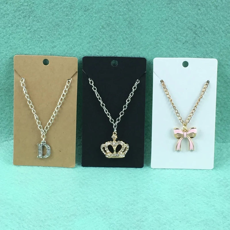 200PCS Jewelry Display Cards Blank Classic Vintage Paper Logo Accepted