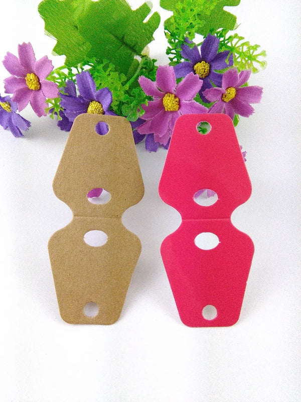 200PCS Necklace Cards 9x4cm Hot Pink/Brown Blank Jewelry Cards