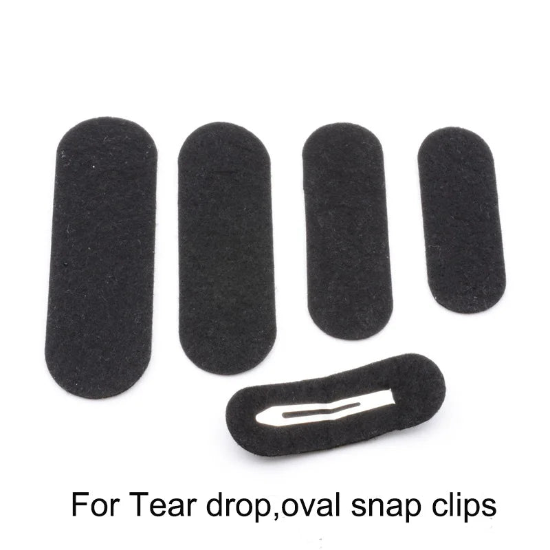200PCS Snap Clips Spacers Rectangle Felt Pads for DIY Hair Accessories