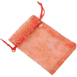 200Pc Red Organza Drawstring Gift Jewelry Bags Wedding Xmas Party Bags