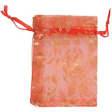 200Pc Red Organza Drawstring Gift Jewelry Bags Wedding Xmas Party Bags