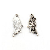 200Pc Ancient Silvs 9.5x22mm Butterfly Beads For Jewelry Making