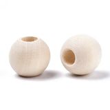 200Pcs 10mm Natural Wood Beads Balls for Crafts DIY Jewelry Making