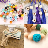 200Pcs 10mm Natural Wood Beads Balls for Crafts DIY Jewelry Making