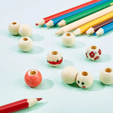 200Pcs 10mm Natural Wood Beads Balls for Crafts DIY Jewelry Making