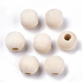 200Pcs 10mm Natural Wood Beads Balls for Crafts DIY Jewelry Making