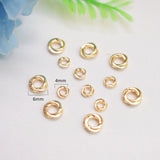 200Pcs 14K Plated Twist Ring Spacer Gasket Beads DIY Accessories