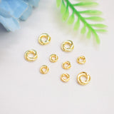 200Pcs 14K Plated Twist Ring Spacer Gasket Beads DIY Accessories
