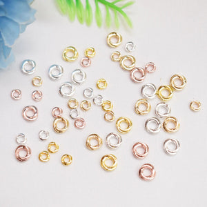 200Pcs 14K Plated Twist Ring Spacer Gasket Beads DIY Accessories