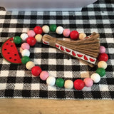 200Pcs 16mm Christmas Wooden Beads Set with String Colorful DIY Craft