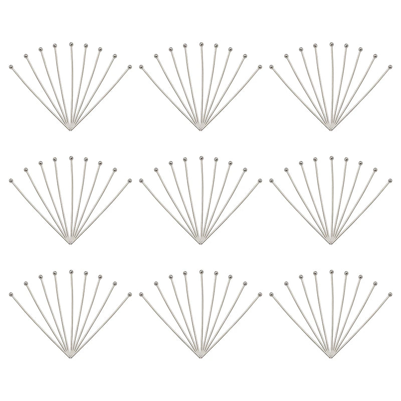 200Pcs 18-35mm Stainless Steel Ball Head Pins for Jewelry Making
