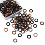 200Pcs Dyed Wood Jewelry Findings Coconut Linking Rings Mixed 20~23x2~5mm