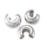 200Pcs 304 Stainless Steel Crimp Beads Covers Spacer Beads 4.5mm