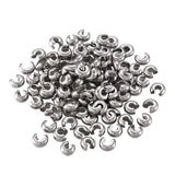 200Pcs 304 Stainless Steel Crimp Beads Covers Spacer Beads 4.5mm
