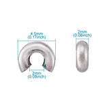 200Pcs 304 Stainless Steel Crimp Beads Covers Spacer Beads 4.5mm