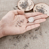 200Pcs 304 Stainless Steel Crimp Beads Covers Spacer Beads 4.5mm