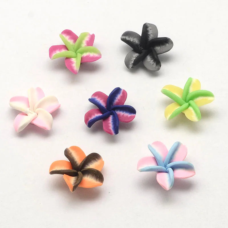 200Pcs 3D Floral Clay Beads for DIY Jewelry Making