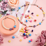 200Pcs Flower Polymer Clay Beads for Jewelry Making DIY Bracelet Necklace