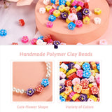 200Pcs Flower Polymer Clay Beads for Jewelry Making DIY Bracelet Necklace