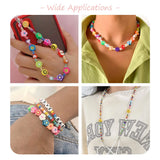200Pcs Flower Polymer Clay Beads for Jewelry Making DIY Bracelet Necklace