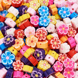 200Pcs Flower Polymer Clay Beads for Jewelry Making DIY Bracelet Necklace