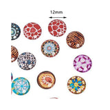 200Pcs 12mm Mixed Mosaic Glass Beads DIY Bracelet Earrings Necklace Patch
