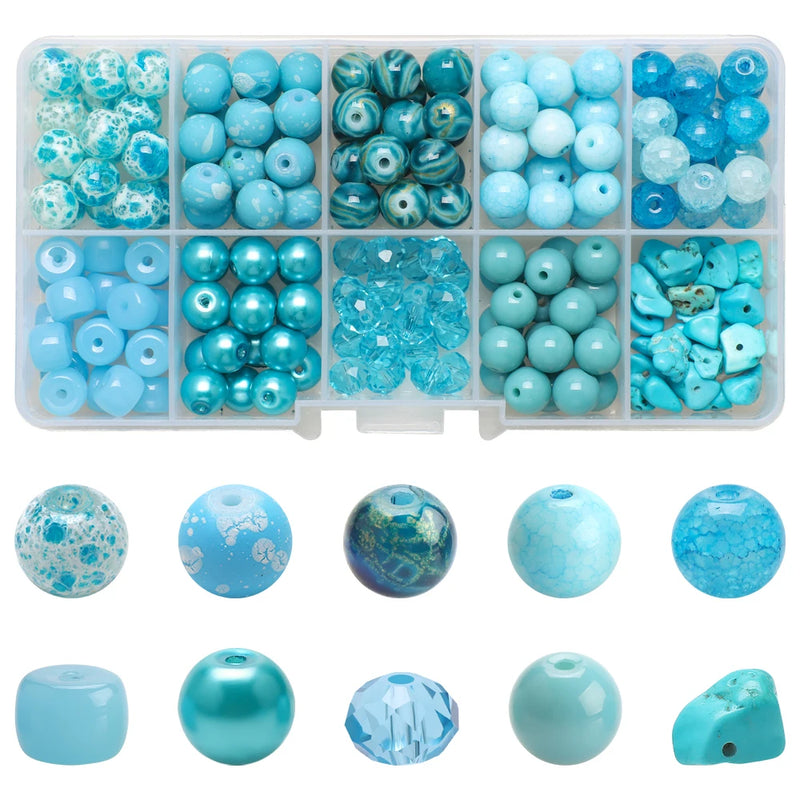 200Pcs/Box 8MM Sea Stone Glass Beads for DIY Jewelry Making