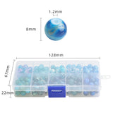 200Pcs 8MM Mixed Colorful Glass Beads for Jewelry Making DIY Charms