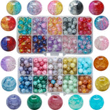 200Pcs 8MM Round Crackle Beads for DIY Charm Bracelet Craft