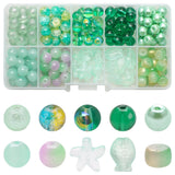 200Pcs/Box 8mm Green Crystal Glass Beads Jewelry Making Kits