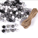 200Pcs Wood Beads & Beading Cords Set - Jewelry Making Kit with Box