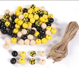 200Pcs Wood Beads & Beading Cords Set - Jewelry Making Kit with Box