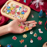 200Pcs Christmas Wood Buttons Santa Tree Bell Socks Beads 2-Hole Flatback DIY