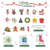 200Pcs Christmas Wood Buttons Santa Tree Bell Socks Beads 2-Hole Flatback DIY