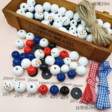 200Pcs Christmas Snowman Wooden Beads DIY Festive Party Craft Bracelet Jewelry