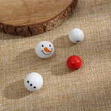200Pcs Christmas Snowman Wooden Beads Winter DIY Wreath Party Crafts