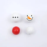 200Pcs Christmas Snowman Wooden Beads Winter DIY Wreath Party Crafts