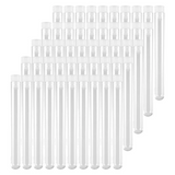 200Pcs 12X100mm Clear Plastic Test Tube with Cap U- Bottom Lab Supplies