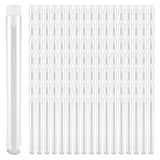 200Pcs 12X100mm Clear Plastic Test Tube with Cap U- Bottom Lab Supplies