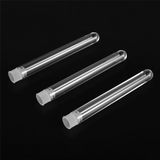 200Pcs 12X100mm Clear Plastic Test Tube with Cap U- Bottom Lab Supplies
