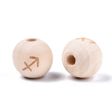 200Pcs Constellation Wood Beads DIY Bracelet Necklace Making